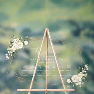 Panneau En Acrylique Fleurs blanches, Fleurs de crème, Chronologie Mari