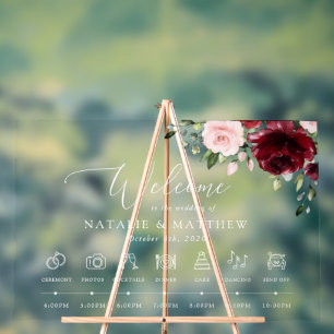 Panneau En Acrylique Fleurs Bourgognes, Fleurs roses, Chronologie Maria