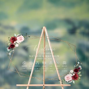 Panneau En Acrylique Fleurs Bourgognes, Fleurs roses, Chronologie Maria