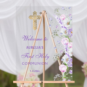 Panneau En Acrylique Fleurs de lilas à l'aquarelle Bienvenue à la premi