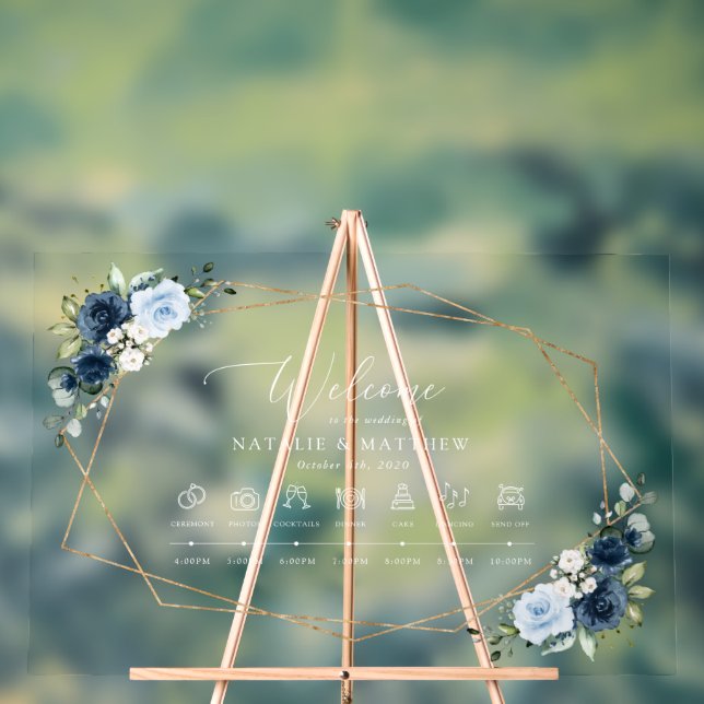 Panneau En Acrylique Fleurs de marine, Fleurs bleues, Boho, Chronologie (Neutre)