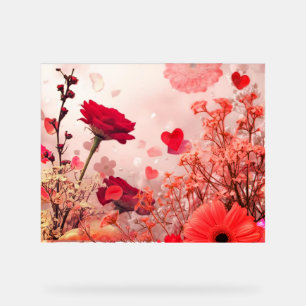 Panneau En Acrylique Fleurs et plus de fleurs ornent ce mur romantique