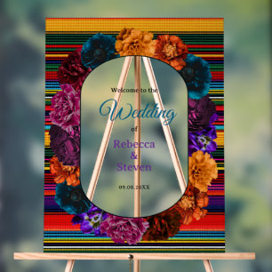 Panneau En Acrylique Fleurs mexicaines contemporaines Accueil mariage