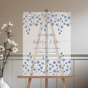 Panneau En Acrylique Fleurs Quelque Chose de Bleu Avant de Faire la Fêt
