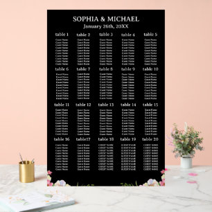 Panneau En Acrylique Fleurs roses Cartes simples Mariage