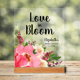 Panneau En Acrylique Fleurs roses en fleurs de mariage