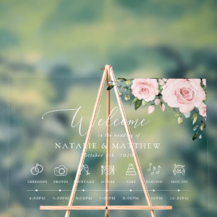 Panneau En Acrylique Fleurs Rouges, Fleurs Roses, Chronologie de Mariag
