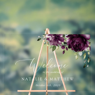 Panneau En Acrylique Fleurs violettes, Fleurs de prune, Accueil Mariage