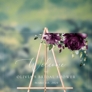 Panneau En Acrylique Fleurs violettes, Fleurs de prune, Boho, Bienvenue