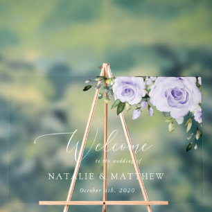 Panneau En Acrylique Fleurs violettes, Fleurs Lilac, Accueil Mariage