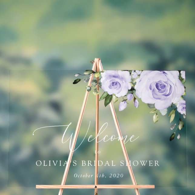 Panneau En Acrylique Fleurs violettes, Fleurs Lilac, Accueil Mariage (Neutre)