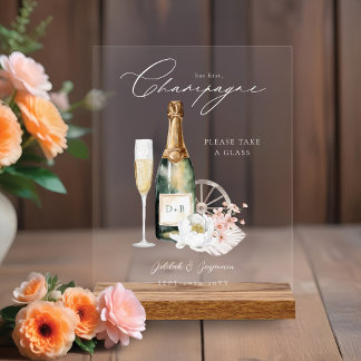 Panneau En Acrylique Floral Boho Western Mariage campagnard Bar à boiss