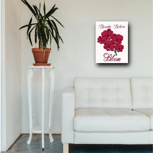 Panneau En Acrylique Florales d'anémones de Bourgogne vintage - Respire