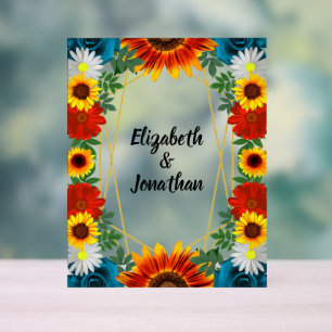 Panneau En Acrylique Florales Géométriques d'Été de Jardin