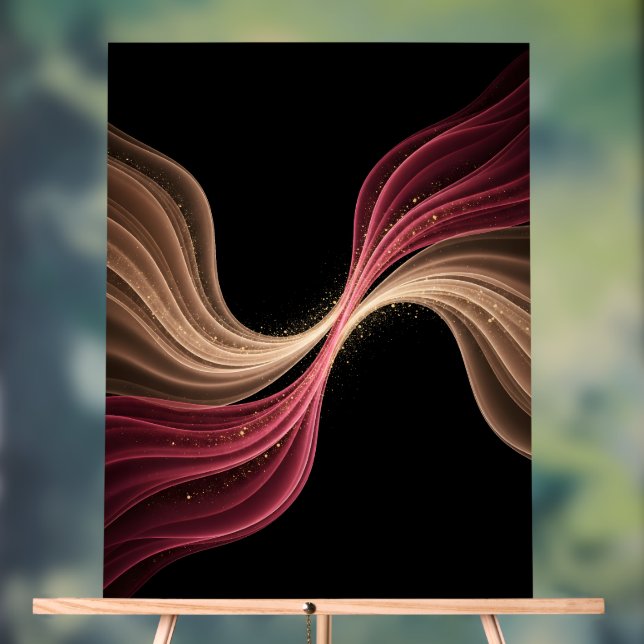 Panneau En Acrylique Flux Éternel d'Amour — Art Romantique Abstrait (Neutre)
