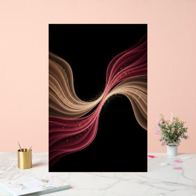 Panneau En Acrylique Flux éternel d'amour — Art romantique Abstrait (Mariage)