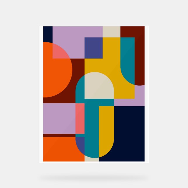 Panneau En Acrylique Fond de cercle géométrique abstrait   (Recto)