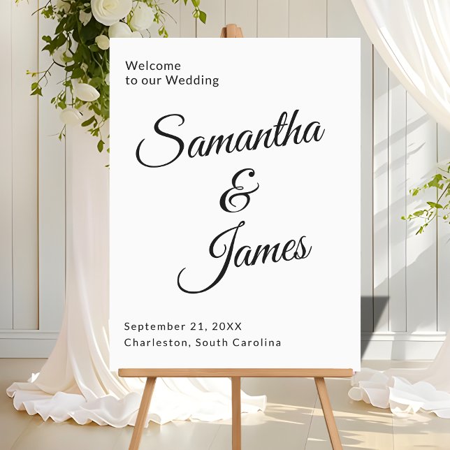 Panneau En Acrylique Font moderne et chic Bienvenue pour les couples br (Créateur téléchargé)