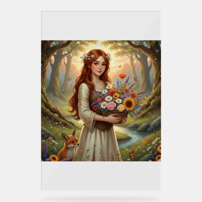 Panneau En Acrylique Forest Muse in Bloom (Recto)