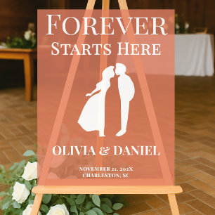 Panneau En Acrylique Forever commence ici Accueil Mariage de automne