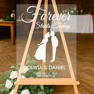 Panneau En Acrylique Forever démarre aujourd'hui Mariage Bienvenue