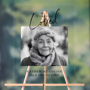 Panneau En Acrylique Forever Love Celebration of Life Funeral Welcome