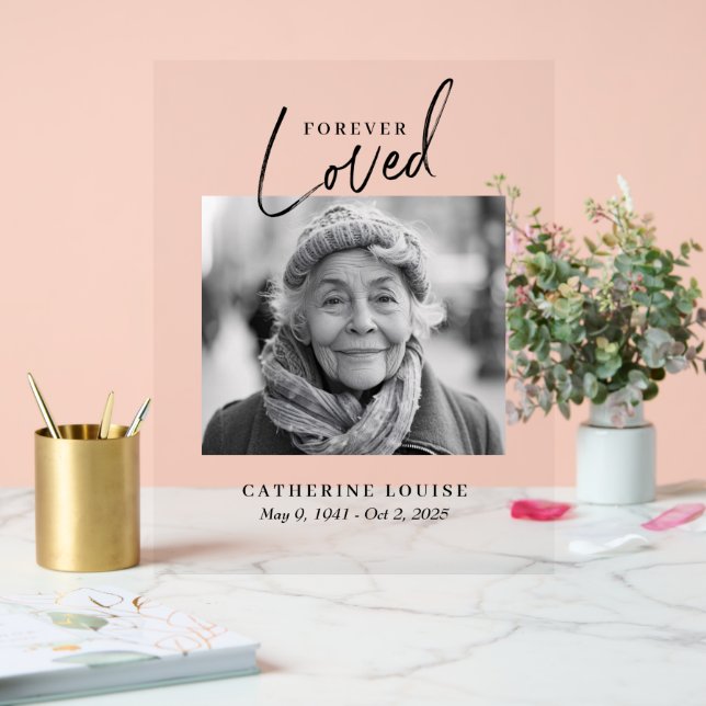 Panneau En Acrylique Forever Love Celebration of Life Funeral Welcome (Mariage)