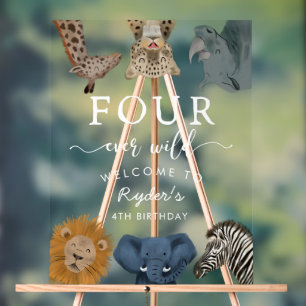 Panneau En Acrylique Four Ever Wild Safari Anniversaire Bienvenue