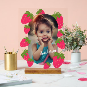 Panneau En Acrylique Fraise jaune transparent photo