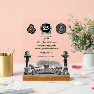 Panneau En Acrylique Freemason Years Services Award
