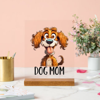 Panneau En Acrylique Fun dog Maman mot art