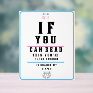 Panneau En Acrylique Funky Eye Test Chart Changer ma couche