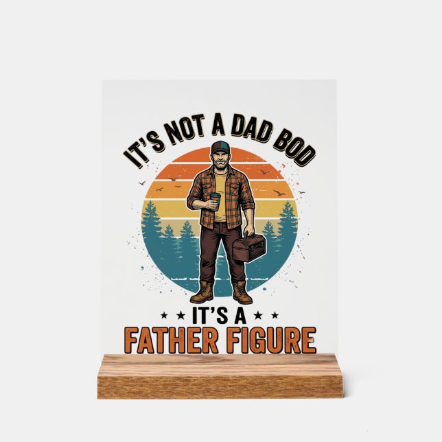 Panneau En Acrylique Funny Father Figure Vintage Dad Humor Shirt Design (Recto)