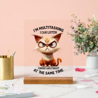 Panneau En Acrylique Funny sarcasme multitâche art des mots