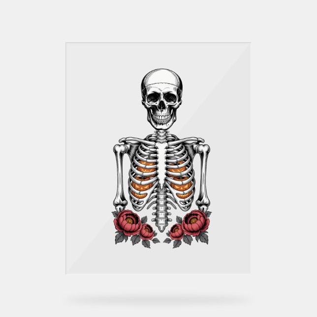 Panneau En Acrylique Funny Skeleton Citrouille Fall (Recto)