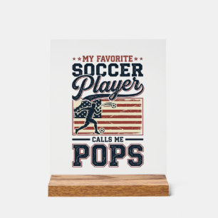 Panneau En Acrylique Funny Soccer Pops Vintage Gravure Design de T-shir