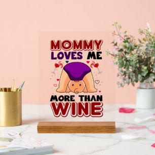 Panneau En Acrylique Funny unisex baby nursery Maman amour
