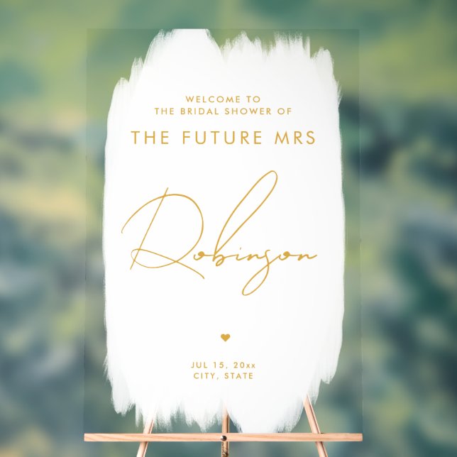 Panneau En Acrylique FUTURE Fête des mariées MRS Bienvenue Or blanc (Neutre)