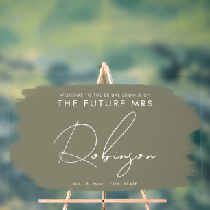 Panneau En Acrylique FUTURE MRS Fête des mariées Accueil Peinture Sage