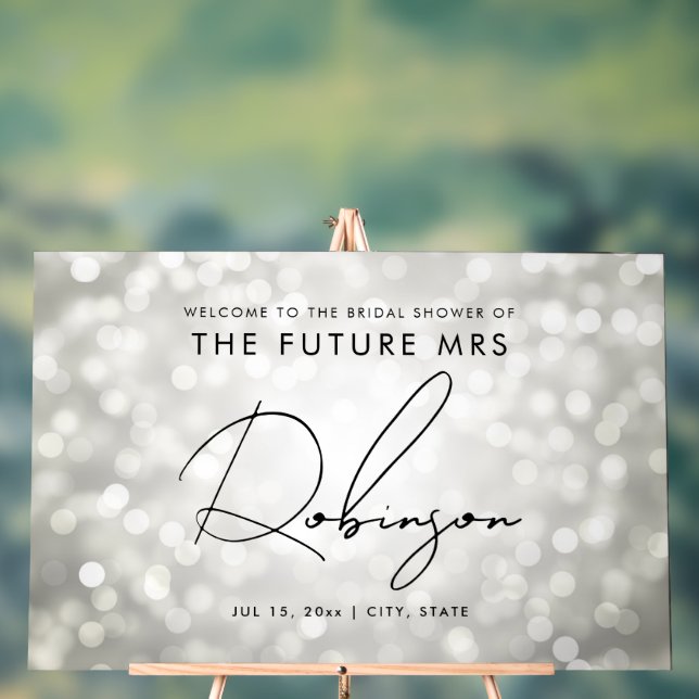 Panneau En Acrylique FUTURE MRS Fête des mariées Bienvenue Lumières Arg (Neutre)