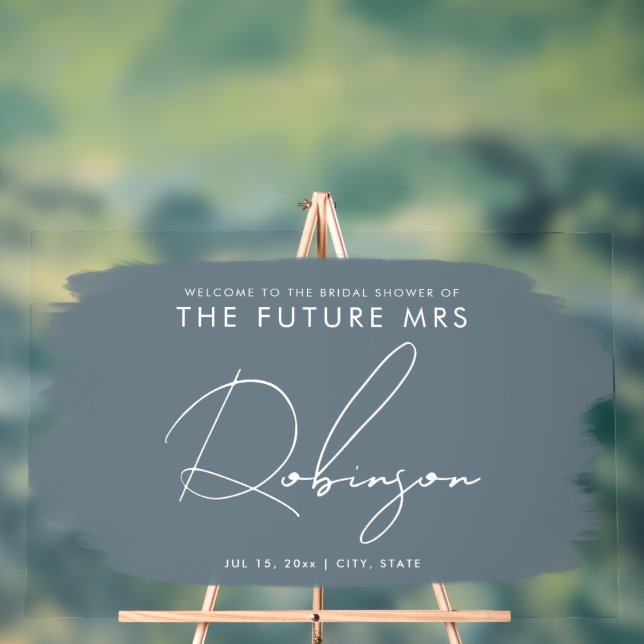 Panneau En Acrylique FUTURE MRS Fête des mariées Welcome Paint Dusty Bl (Neutre)