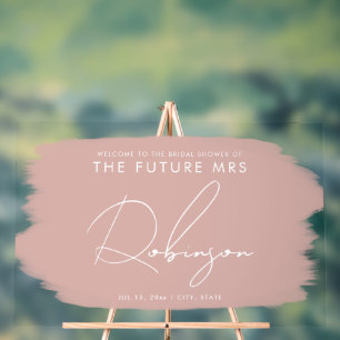Panneau En Acrylique FUTURE MRS Fête des mariées Welcome Paint Dusty Ro