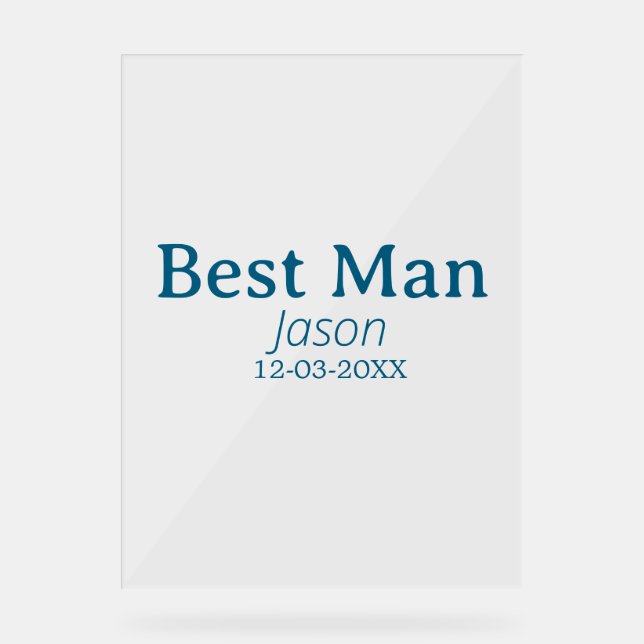 Panneau En Acrylique garçon d'honneur enterrement de vie de jeune fille (Recto)