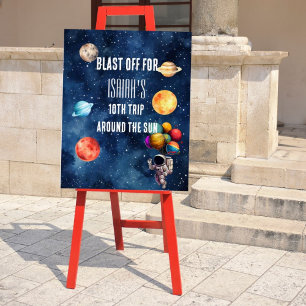 Panneau En Acrylique Garçon Espace Extérieur Astronaute Anniversaire Pa