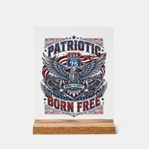 Panneau En Acrylique Gardien de la route en acier patriotique Biker Rou