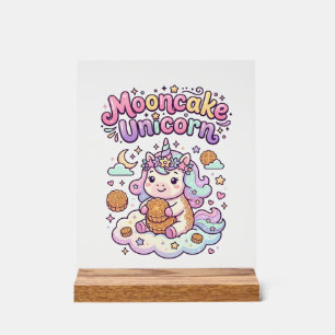Panneau En Acrylique Gâteau de lune licorne Vêtements charmants de lico