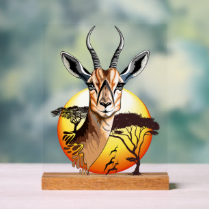 Panneau En Acrylique Gazelle Antelope africaine animal sauvage