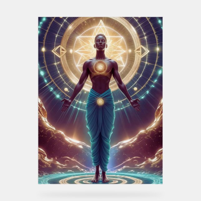 Panneau En Acrylique Géométrie mystique - Rayonnement de l'âme (Recto)