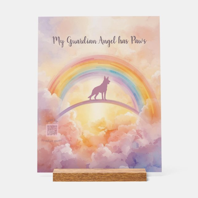 Panneau En Acrylique German Shepherd Rainbow Bridge Memorial Sign (Recto)