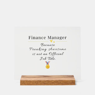 Panneau En Acrylique Gestionnaire des finances